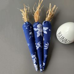 Handmade Navy and White Carrot Set of 3