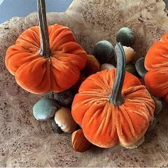Handmade Orange Pumpkin Bowl Fillers Set of 3