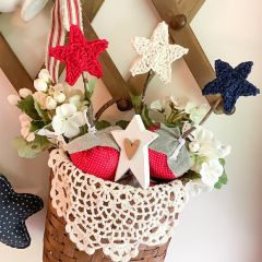 Handmade Patriotic Crocheted Star Stems Set of 3