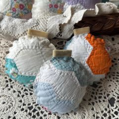 Handmade Quilted Christmas Ornaments Set of 3