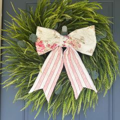 Handmade Vintage Floral Fabric Bow