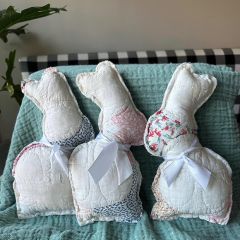 Handmade Vintage Quilt Bunny Pillow