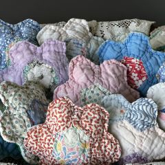Handmade Vintage Quilt Flower Bowl Fillers Set of 3