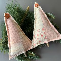 Handmade Vintage Quilt Tree Set of 2