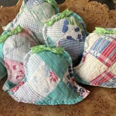 Handmade Vintage Quilted Bell Set of  3