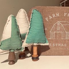 Handmade Vintage Quilted Tree on Bobbin Spool