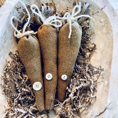 Handmade Wool Carrot Filler Set of 3