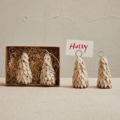 Handmade Wool Christmas Tree Place Card Holders Set of 4