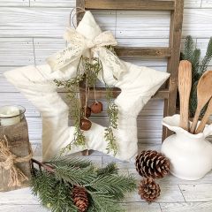 Handsewn Holly Star Ornament