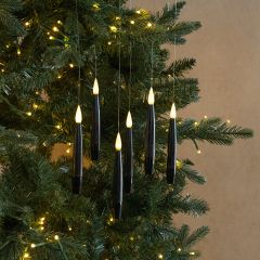 Hanging Black LED Candles Set of 6