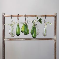 Hanging Blown Glass Tear Drop Vase 10 Inch Clear