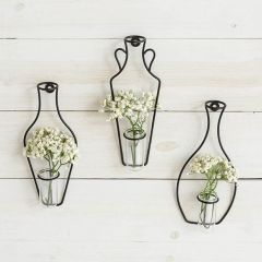 Hanging Bottle Silhouette Stem Vase Set of 3