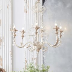 Hanging Crystals Cage Chandelier