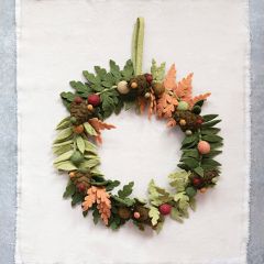 Hanging Holiday Wool Felt Wreath