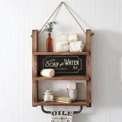 Hanging Ladder Shelf With Towel Bar