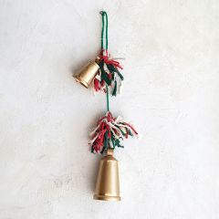 Hanging Metal Bells With Festive Fabrics
