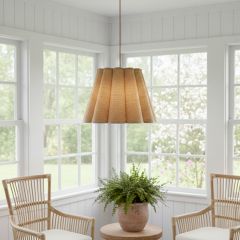 Hanging Pendant Light with Scalloped Shade