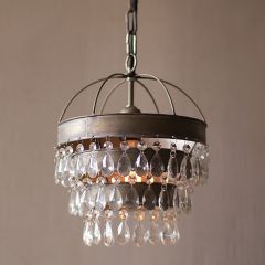 Hanging Pendant Light With Teardrop Crystals