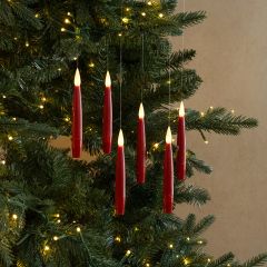 Hanging Red LED Candles Set of 6