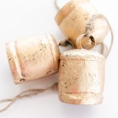 Hanging Rustic Metal Bell 3 Inch Set of 2