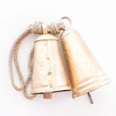 Hanging Rustic Metal Cone Bell 7 Inch Set of 2