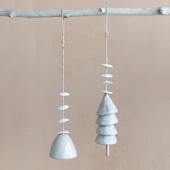 Hanging Stoneware Bell Wall Decor