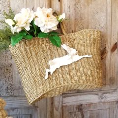 Hanging Whitewashed Springtime Bunny