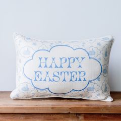 Happy Easter Bunnies Pillow with No Piping