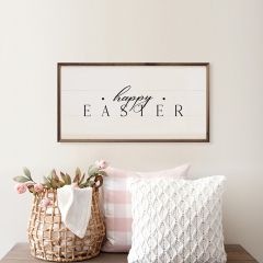 Happy Easter Dots White Wall Art