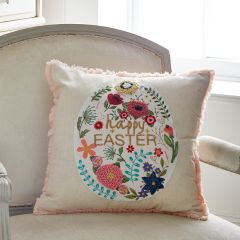 Happy Easter Egg Applique Accent Pillow