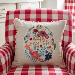 Happy Easter Egg Applique Accent Pillow