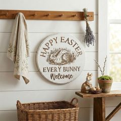 Happy Easter Round Wooden Welcome Sign
