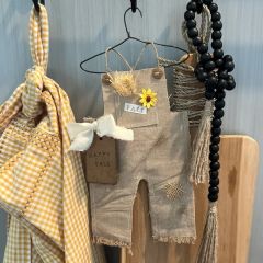Happy Fall Fabric Overalls On Hanger