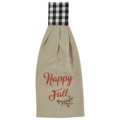 Happy Fall Checkered Kitchen Towel