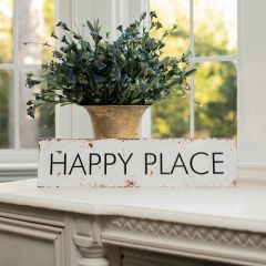 Happy Place Rusty Metal Wall Sign