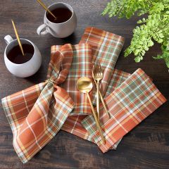 Harvest Happenings Plaid Napkins Set of 8