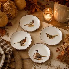 Harvest Hunt Assorted Pheasant Appetizer Plate Set of 4