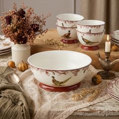 Harvest Hunt Deep Pheasant Serving Bowl