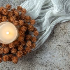 Harvest Season Faux Chestnut Seed Mini Wreath