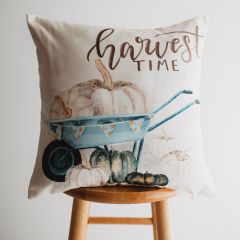 Harvest Time Wheelbarrow Throw Pillow