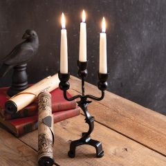 Haunted Halloween Cast Iron Candelabra