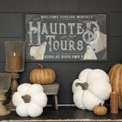 Haunted Tours Metal Wall Sign 24 Inch