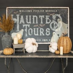 Haunted Tours Metal Wall Sign 48 Inch