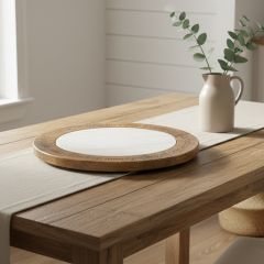 Heartfelt Home Marble and Wood Lazy Susan