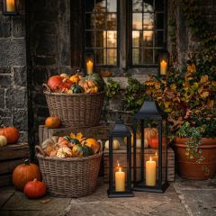 Hearthside Harvest Metal Lantern Set of 2