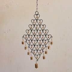 Hearts and Bells Gold Hanging Wall Decor