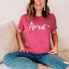 Heather Raspberry Amour Tee