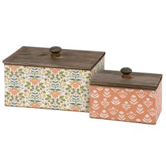 Heirloom Blooms Lidded Bins Set of 2