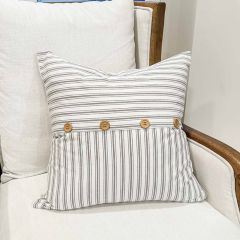 Heirloom Cottage Ticking Stripe Accent Pillow Cover