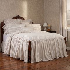 Heirloom Cottage Ticking Stripe Ruffled Bedspread